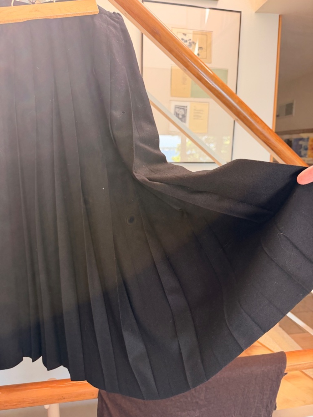 Black Pleated Pendleton Skirt - Picture 4 of 8